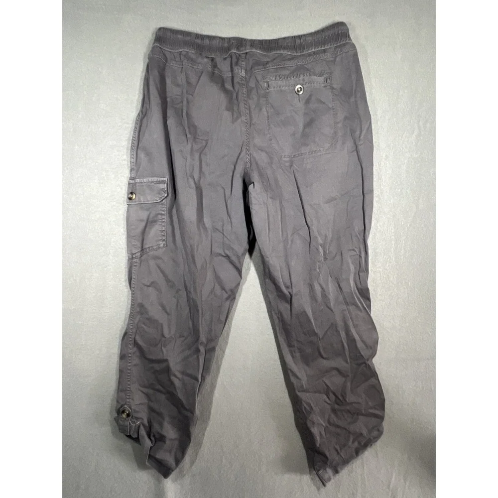 Sonoma Women's Size 12 Gray Cargo Capri Pants Convertible Drawstring Elastic - Picture 6 of 6